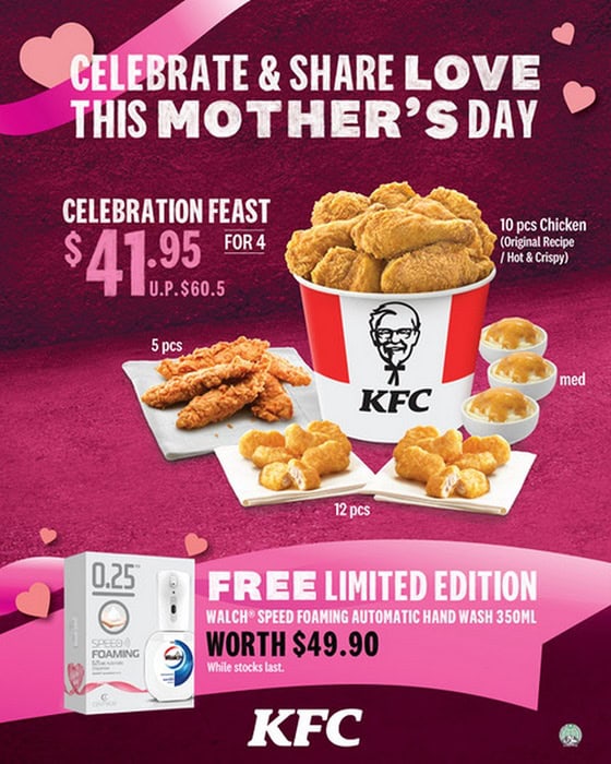 KFC Celebrates Mother’s Day with a Celebration Feast for 4 at 41.95