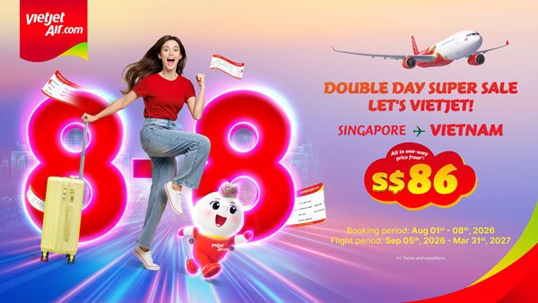 Vietjet launches week-long promotion with Eco fares from SGD86 following Best Hybrid Airline award